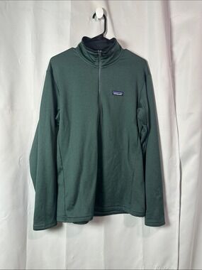 Patagonia Men’s Zip-Up Deep Green Fleece Pullover - Size Large